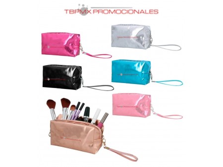 Cosmetiquera pvc acabado metalico corre intercambiable fuelle serena promocional