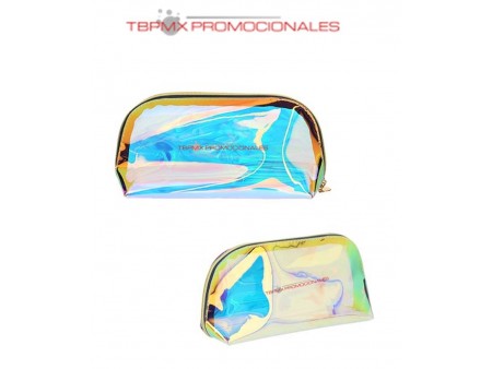 Cosmetiquera holografica tornasol transparente eva promocional