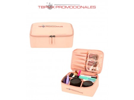 Cosmetiquera poliester 6 espacios para brochas 4 separadores camila promocional