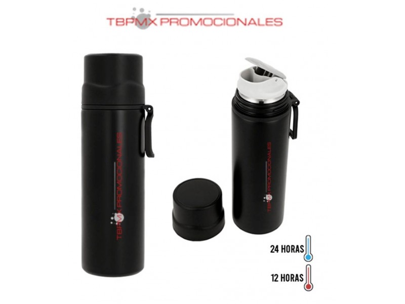 Termo acero inoxidable 450 ml doble pared tapa seguridad taza makau promocional
