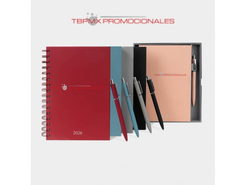 Agenda diaria 2026 174 hojas espiral boligrafo lette promocional