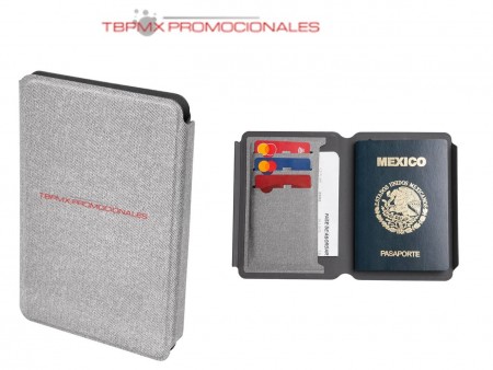 Porta pasaporte curpiel cierre magnetico giris promocional