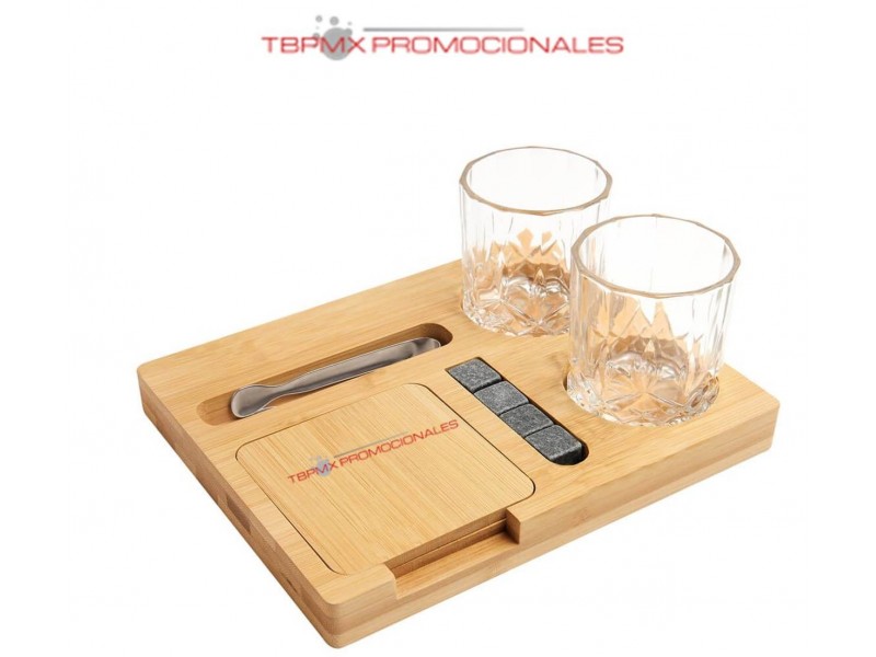 Set de bar base bambu glasgow promocional