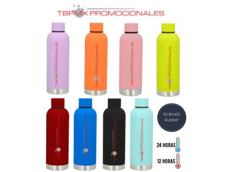 Termo acero inoxidable 500 ml doble pared rubber loro promocional