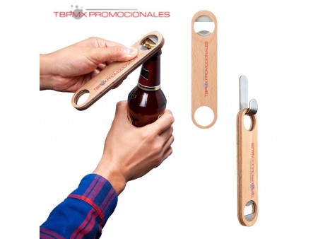 Destapador de madera con argolla leixo promocional