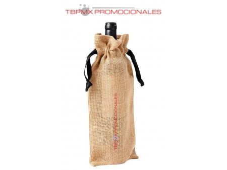 Porta botellas yute jareta liston roset promocional