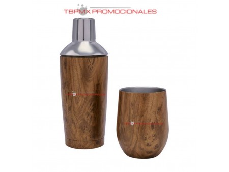 Set shaker 500 ml acero inoxidable vaso metalico 350 ml salon promocional
