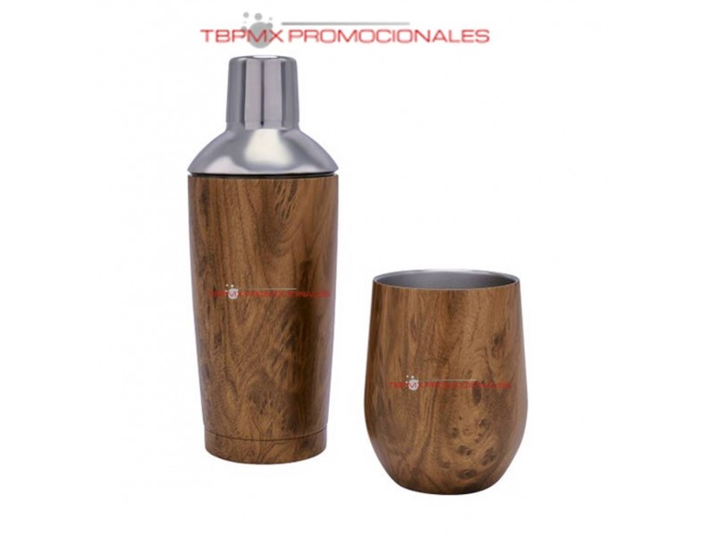 Set shaker 500 ml acero inoxidable vaso metalico 350 ml salon promocional