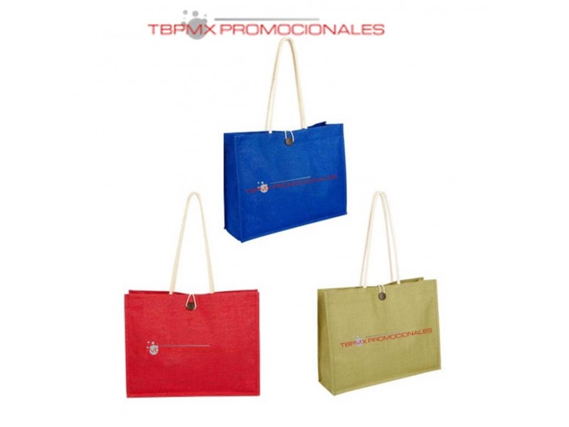 Bolsa de yute plastificada boton de madera cierre ballarat promocional