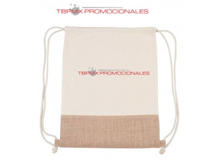 Bolsa Morral ecologico yute con jaretas cabs promocional