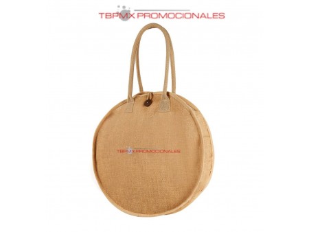 Bolsa de yute circular asas de algodon freda promocional