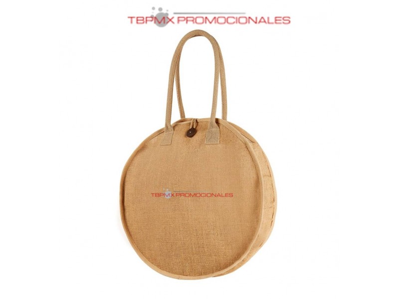 Bolsa de yute circular asas de algodon freda promocional