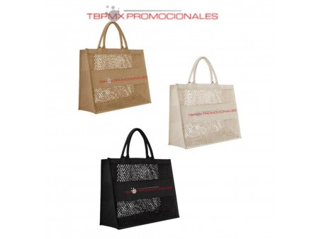 Bolsa ecologica yute entretejido fuelle antonela promocional