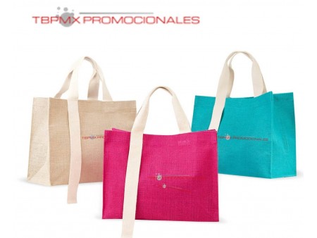 Bolsa ecologica de yute plastificado sabbia promocional