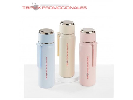 Termo acero inoxidable 500 ml doble pared boquilla asa silicon avata promocional