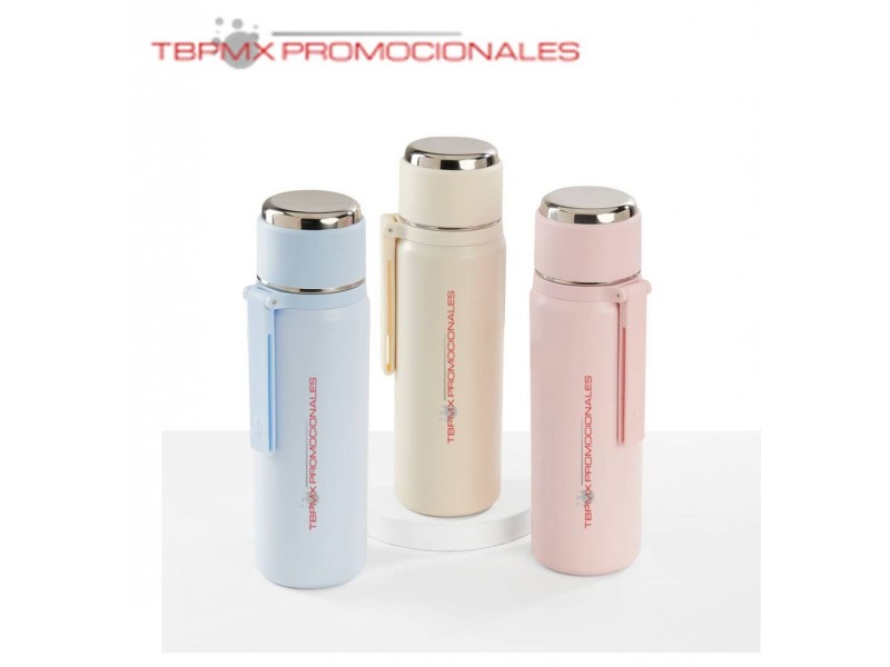 Termo acero inoxidable 500 ml doble pared boquilla asa silicon avata promocional