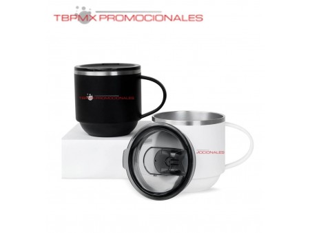 Taza termica acero inoxidable 330 ml doble pared terminado rugoso con tapa kuldur promocional
