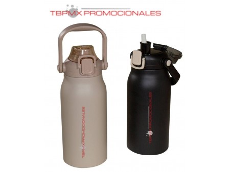 Termo acero inoxidable 1300 ml doble pared tapa plastico asa plegable zinat promocional
