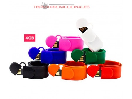 Memoria usb 4 gb pulsera slap ajustable promocional