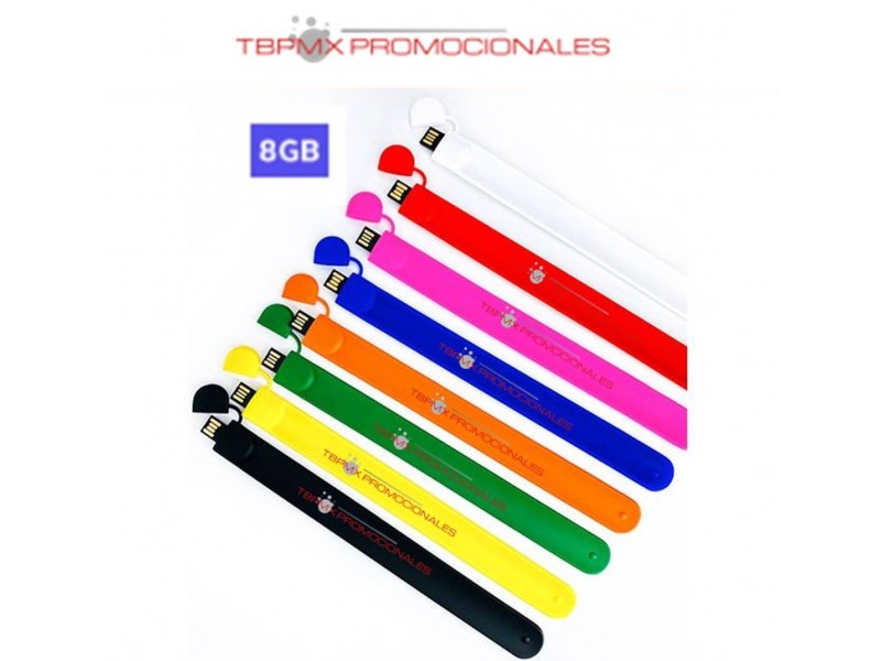 Memoria usb 8 gb pulsera slap ajustable promocional