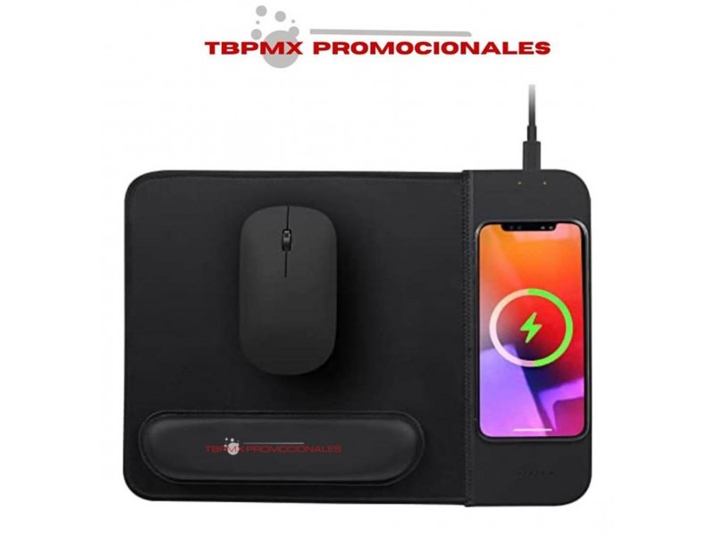 Mouse pad con cargador inalambrico QI promocional