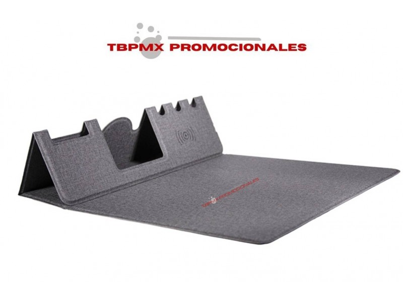 Mouse pad plegable impermeable con carga inalambrica promocional