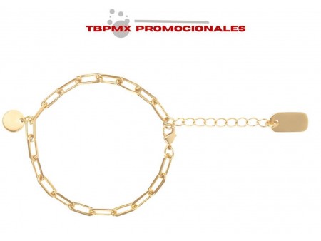 Pulsera dje circular laton chapa de oro ona promocional