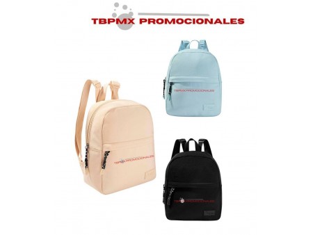 Mochila casual poliester Mini Back pack para dama meddal promocional