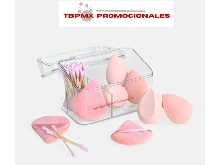 Set estuche de aplicadores maquillaje esponjas maja promocional