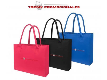 Bolsa con fuelle poliester rosabella promocional