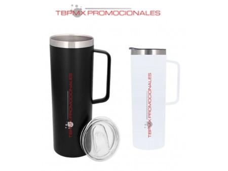 Termo acero inoxidable 620 ml doble pared tapa asa rugoso king promocional