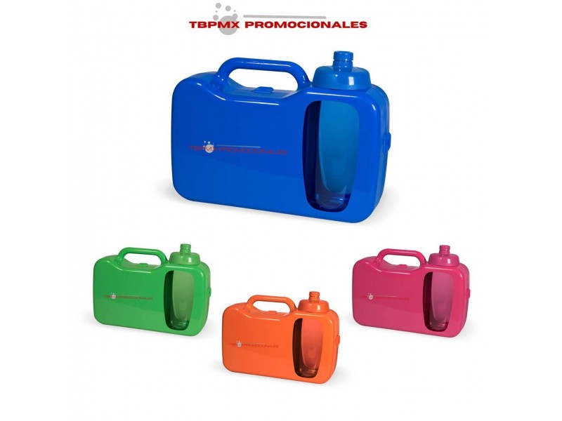 Lonchera escolar plastico rigido con cilindro  kleur promocional