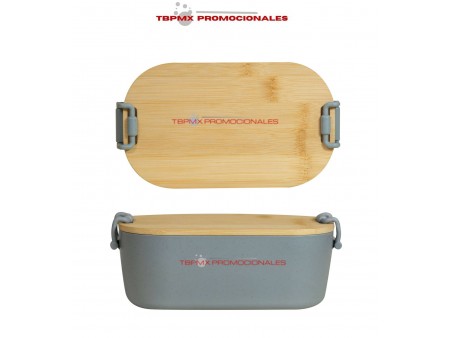 Lonchera plastica bambu makan promocional