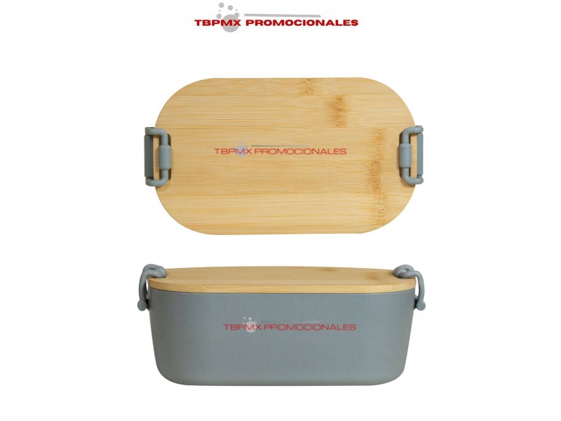 Lonchera plastica bambu makan promocional