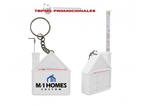 Llavero forma casa flexometro cinta metrica 1 m  holanda promocional