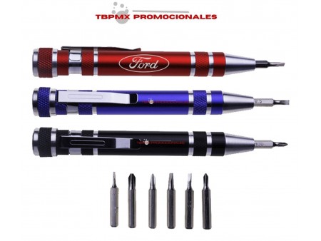 Desarmador tipo pluma 8 puntas barrel promocional