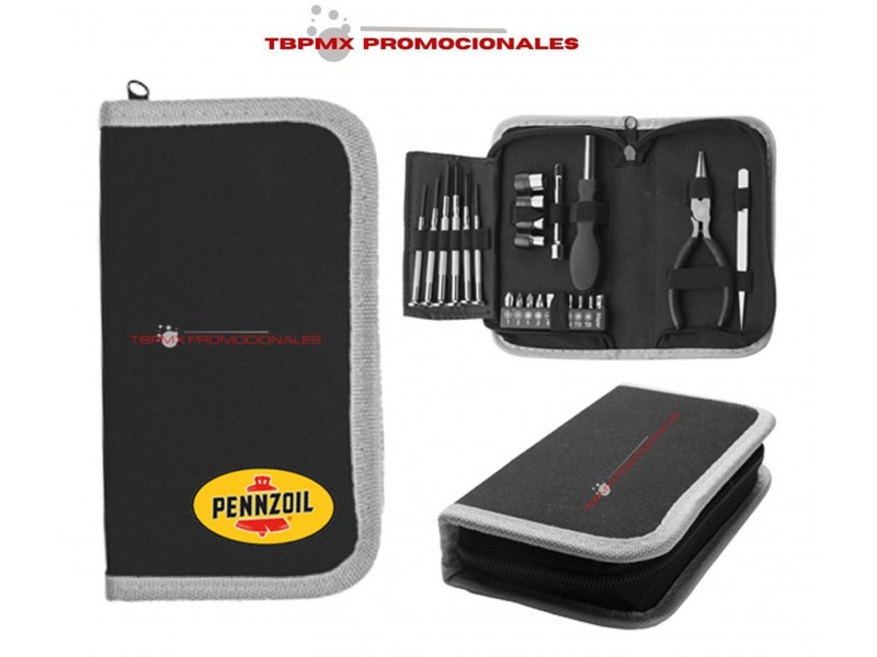Estuche portatil de herramientas con cierre explorer promocional