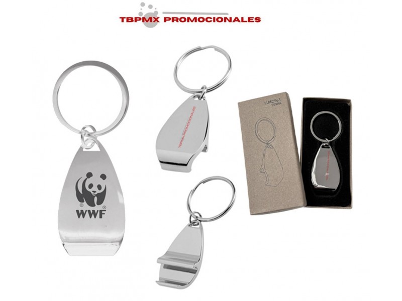 Llavero metalico destapador serra promocional
