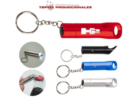 Llavero destapador con lampara troya promocional