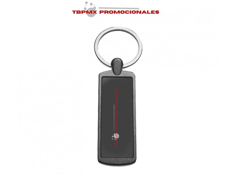 Llavero metalico placa metal negra maturin promocional