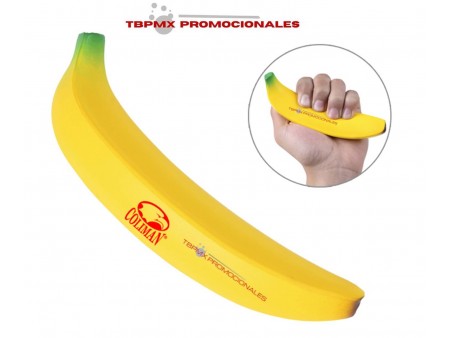 Pelota antiestres en forma de platano banana promocional
