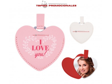 Espejo acero inoxidable dfunda poluretano forma corazon minnie promocional