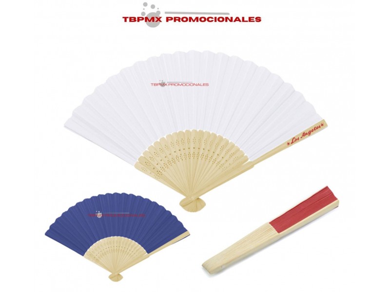Abanico plegable de papel baraja de bambu locomia promocional