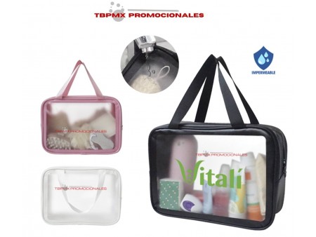 Cosmetiquera bolsa impermeable ventana transparente paty promocional