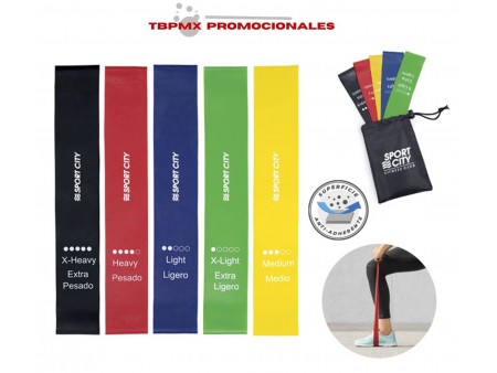 Set ligas de resistencia con funda gymtime promocional