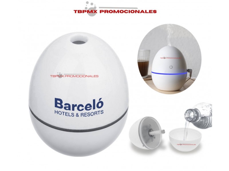Humidificador  ultrasonico en forma huevo giratorio 360 luz led zen promocional