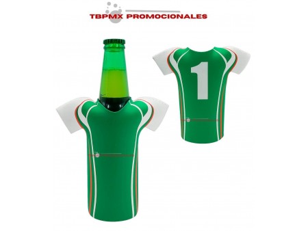 Porta cervezas forma camiseta seleccion mexicana cheli promocional
