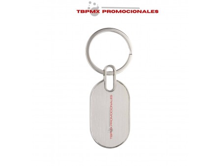 Llavero metalico placa solida forma ovalada kile promocional
