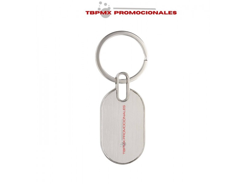 Llavero metalico placa solida forma ovalada kile promocional