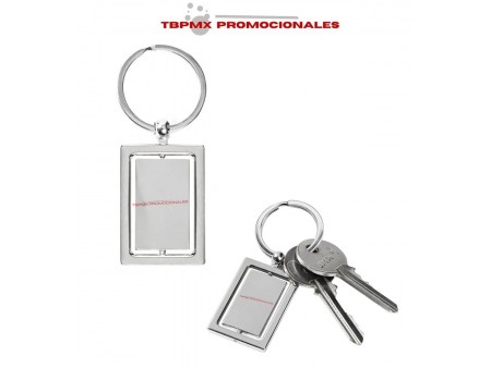 Llavero metalico rectangular centro giratorio rech promocional